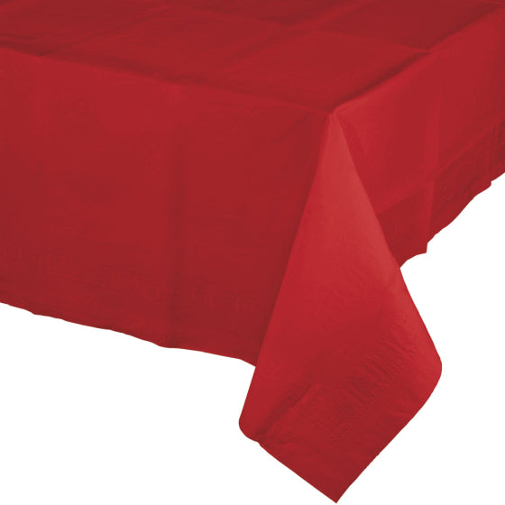 Classic Red Tablecover Tissue & Plastic Back 137cm x 274cm Each