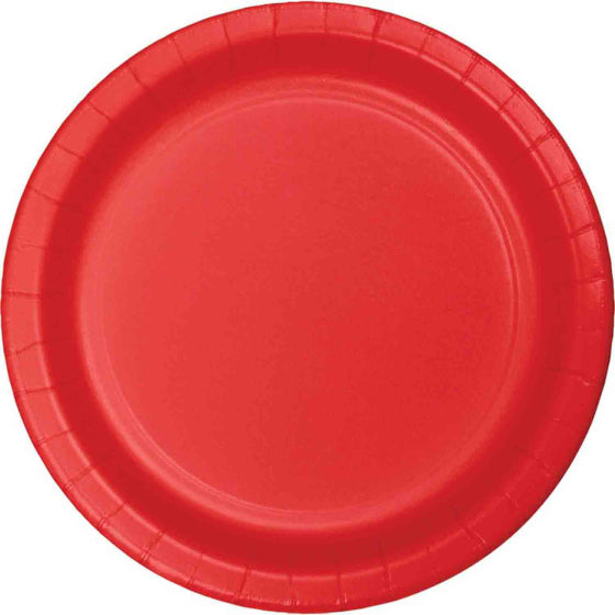 Classic Red Lunch Paper Plates 18cm 24pk