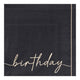 Champagne Noir Nude & Black Happy Birthday Paper Party Napkins 16pk