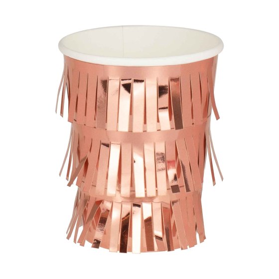 Mix It Up Rose Gold Fringe Cups 9cm x 7cm 8pk