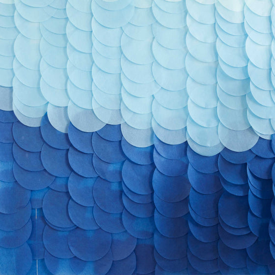 Mix It Up Blue Ombre Tissue Paper Discs Backdrop 200cm x 200cm x 0.5cm 18pk