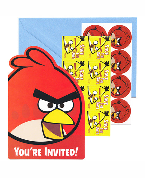 Angry Birds Postcard Invitations 8pk - Party Savers