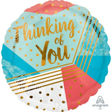 Thinking of You Geometric Pattern Foil Balloon 45cm Each