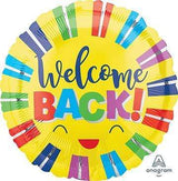 Welcome Back Colourful Stripes Foil Balloon 45cm Each