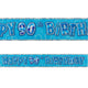 Blue Glitz 90th Birthday Foil Banner 3.6m - Party Savers