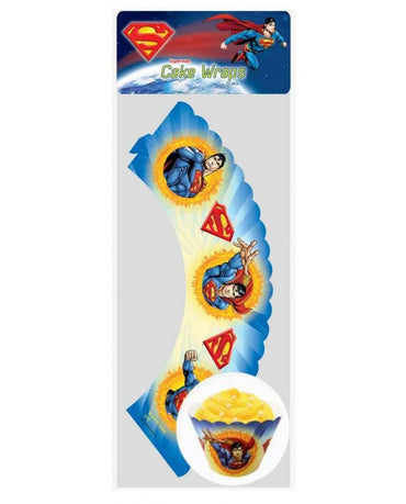 Superman Cupcake Wraps 12pk - Party Savers