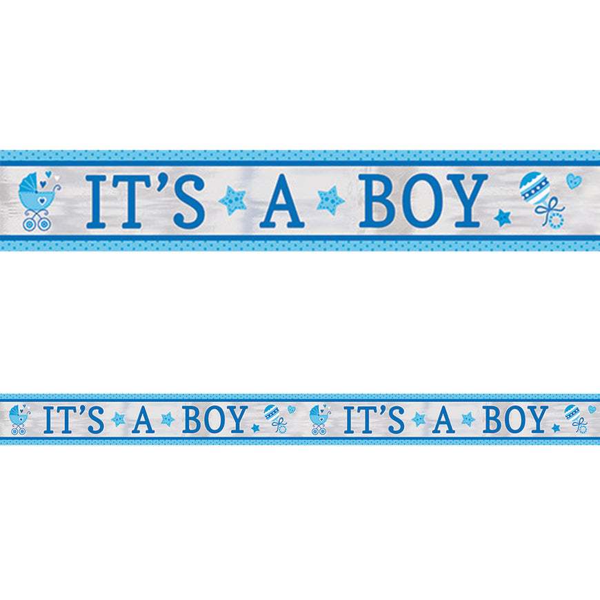 Baby Boy Foil Banner - Party Savers