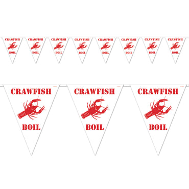 Crawfish Boil Pennant Banner 11in x 12ft. Each - Party Savers