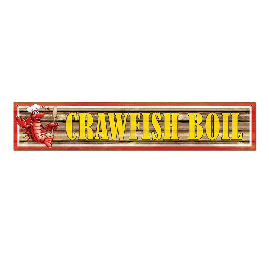 Crawfish Boil Banner 12in x 5ft. Each - Party Savers