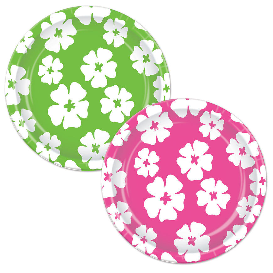 Hibiscus Plates 22cm 8pk - Party Savers