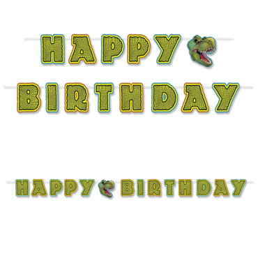 Birthday Dinosaur Streamer 6" x 10' - Party Savers