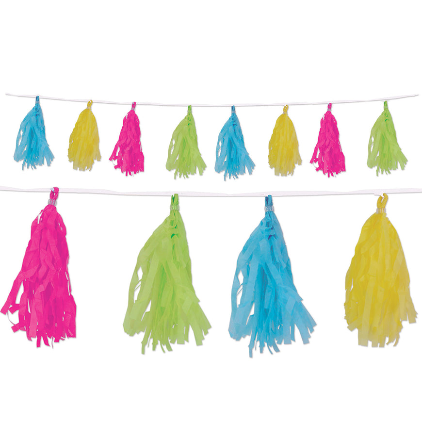 Tissue Tassel Garland 9.75in x 8ft. Each - Party Savers