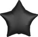 Black Satin Star Foil Balloon 48cm - Party Savers